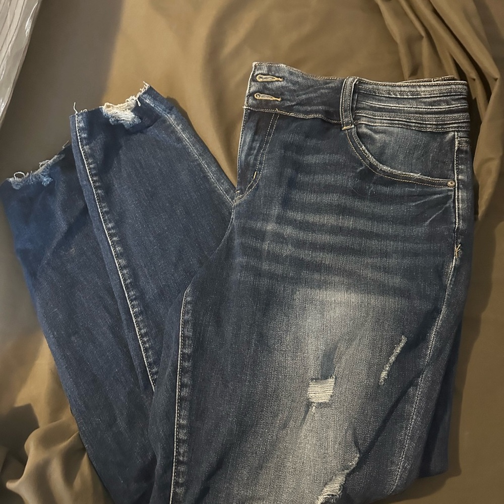 KanCan Dark Blue Distressed Skinny Jeans